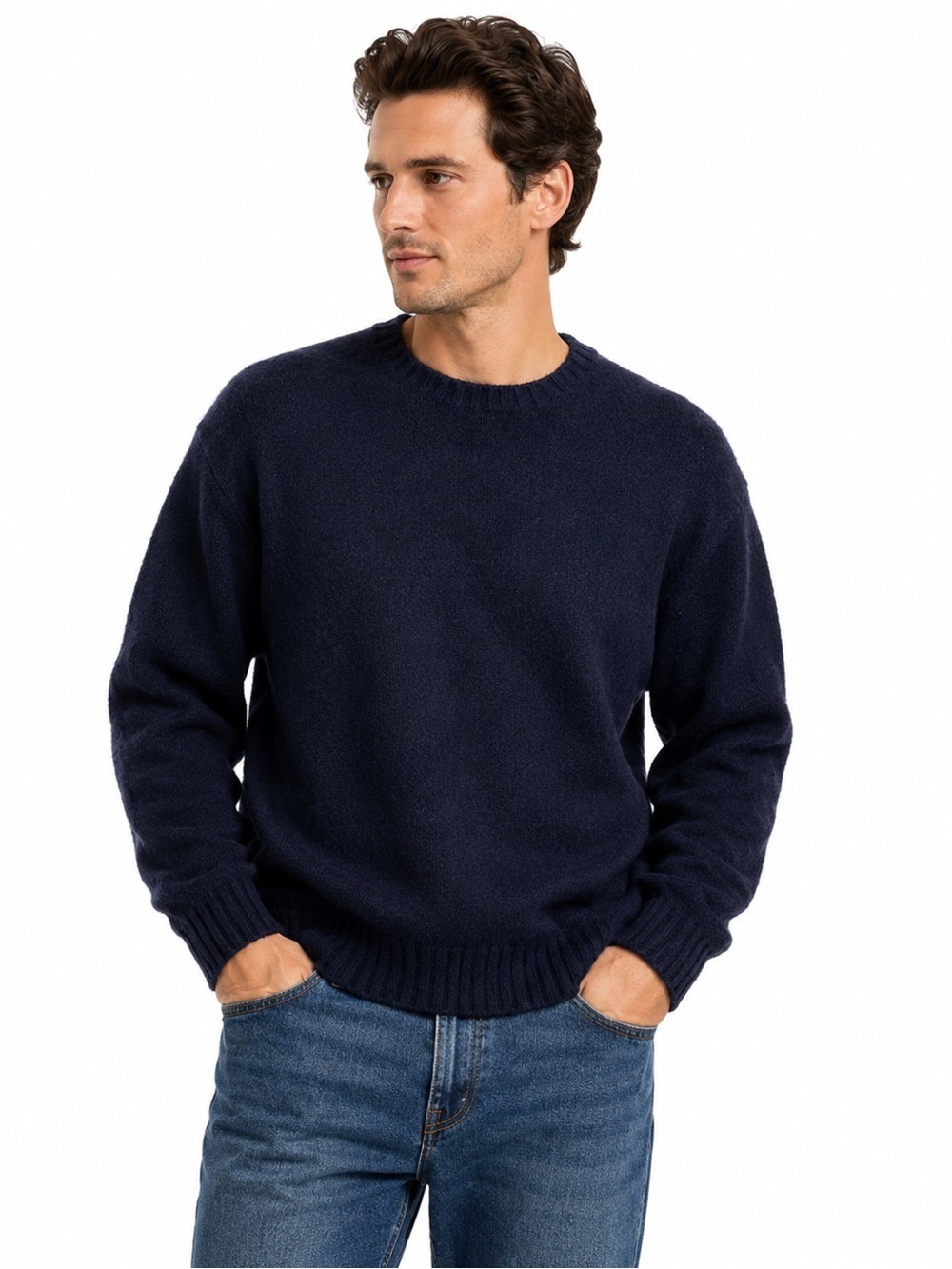 Vintage Polo Ralph Lauren Mens XL 100% Lambswool Navy Crewneck Sweater